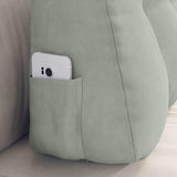 Cuscino per Schiena Grigio chiaro 80 x 24 x 50 cm Velluto