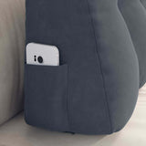 Cuscino per Schiena Grigio scuro 80 x 24 x 50 cm Velluto