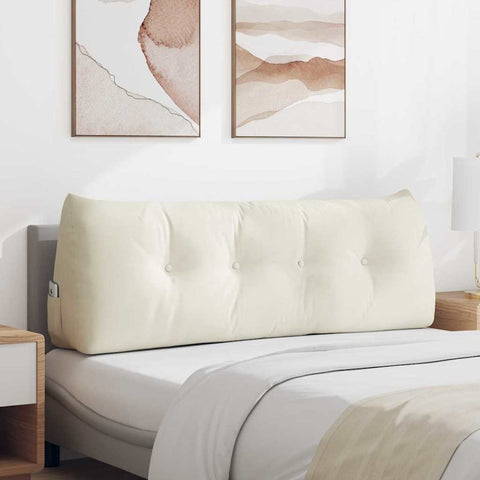 Cuscino per Schiena Crema 140 x 24 x 50 cm Velluto