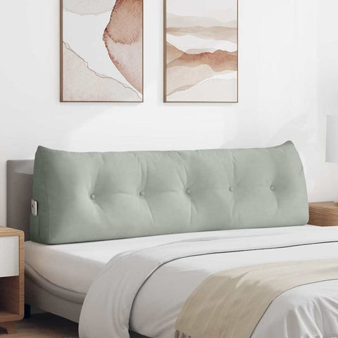 Cuscino per Schiena Grigio chiaro 160 x 24 x 50 cm Velluto