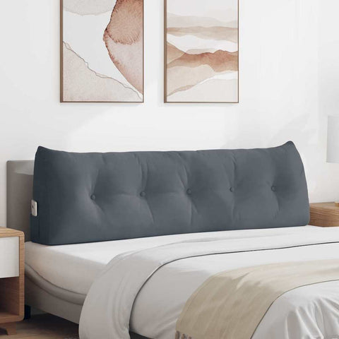 Cuscino per Schiena Grigio scuro 160 x 24 x 50 cm Velluto
