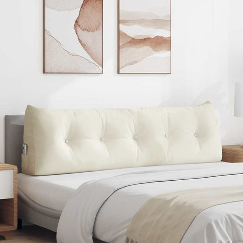 Cuscino per Schiena Crema 160 x 24 x 50 cm Velluto