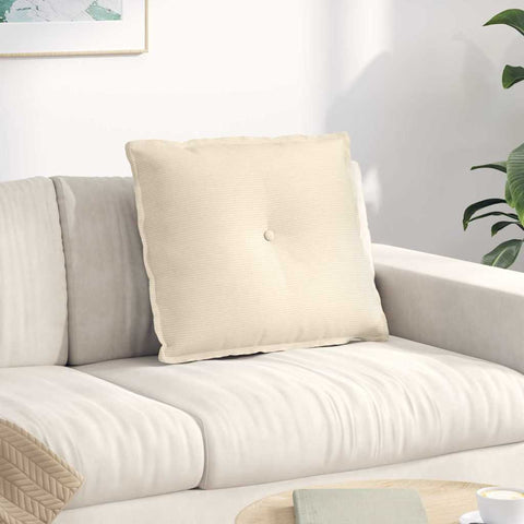 Cuscino per Schiena Crema 60 x 50 cm Tessuto in Cords