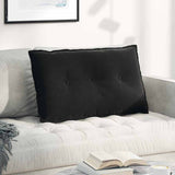 Cuscino per Schiena Nero 80 x 50 cm Tessuto in Cords