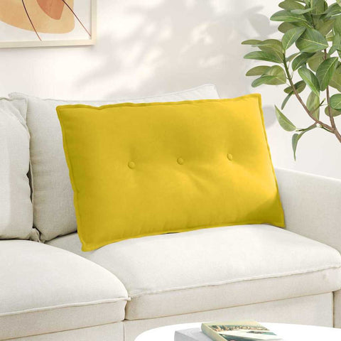 Cuscino per Schiena Giallo 80 x 50 cm Tessuto in Cords