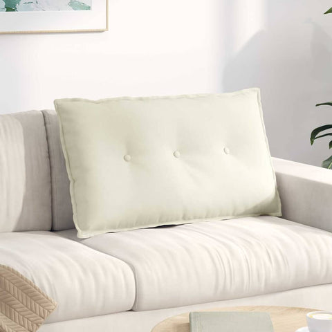 Cuscino per Schiena Crema 80 x 50 cm Tessuto in Cords