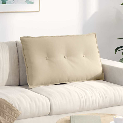 Cuscino per Schiena Crema 80 x 50 cm Tessuto in Microfibra