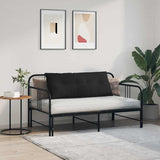 Cuscino per Schiena Nero 120 x 50 cm Tessuto in Microfibra