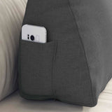 Cuscino per Schiena Grigio scuro 60 x 20 x 50 cm Tessuto