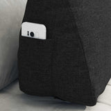 Cuscino per Schiena Nero 60 x 20 x 50 cm Tessuto