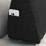 Cuscino per Schiena Nero 60 x 20 x 50 cm Tessuto