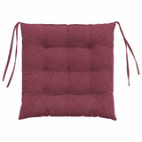 Cuscini per Seduta 2 pcs Rosso Vino 40 x 40 x 6 cm Tessuto