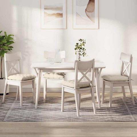 Cuscini per Seduta 4 pcs Crema 40 x 40 x 6 cm Tessuto in Cords