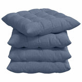 Cuscini per Seduta 4 pcs Blu 40 x 40 x 6 cm Tessuto in Cords