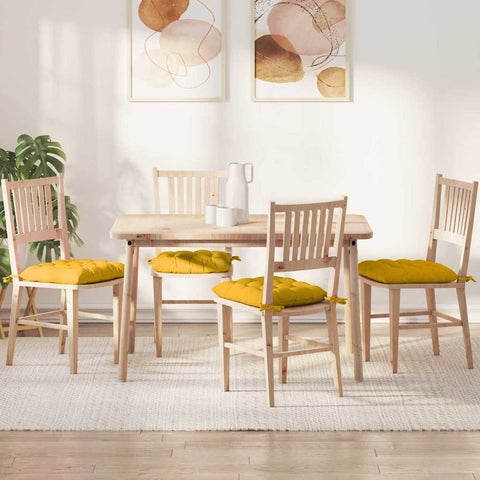 Cuscini per Seduta 4 pcs Giallo Chiaro 40 x 40 x 6 cm