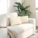 Cuscini da Divano 2 pcs Crema 50 x 30 cm Tessuto in Cords