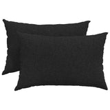 Cuscini da Divano 2 pcs Nero 60 x 40 cm Tessuto