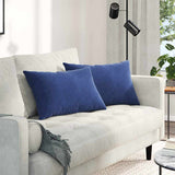 Cuscini da Divano 2 pcs Blu Polizia 60 x 40 cm Tessuto in Cords