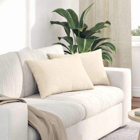 Cuscini da Divano 2 pcs Crema 60 x 40 cm Tessuto in Cords