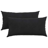 Cuscini da Divano 2 pcs Nero 80 x 40 cm Tessuto in Cords