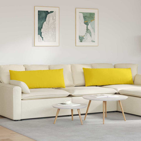 Cuscini da Divano 2 pcs Giallo Chiaro 120 x 40 cm Tessuto
