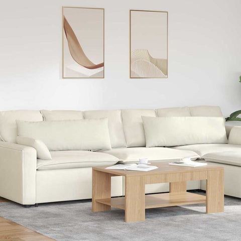 Cuscini da Divano 2 pcs Crema 120 x 40 cm Tessuto in Cords