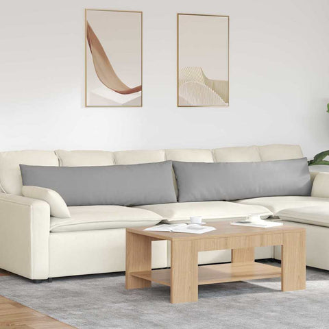 Cuscini da Divano 2 pcs Grigio 145 x 40 cm Tessuto