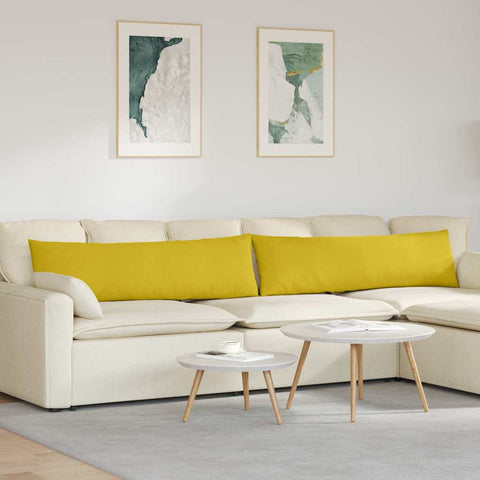 Cuscini da Divano 2 pcs Giallo 145 x 40 cm Tessuto in Cords
