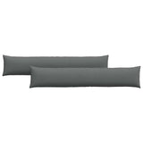 Cuscini da Divano 2 pcs Grigio scuro 200 x 40 cm Tessuto