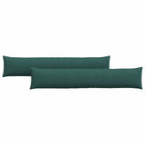 Cuscini da Divano 2 pcs Verde Scuro 200 x 40 cm Tessuto