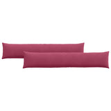 Cuscini da Divano 2 pcs Rosso Vino 200 x 40 cm Tessuto in Cords