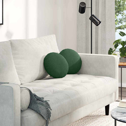 Cuscini per Seduta 2 pcs Verde Scuro  30 cm Tessuto in Cords