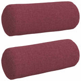 Cuscini a rullo 2 pcs Rosso Vino  15 x 40 cm Tessuto