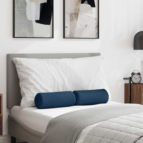 Cuscini a rullo 2 pcs Blu  15 x 40 cm Tessuto