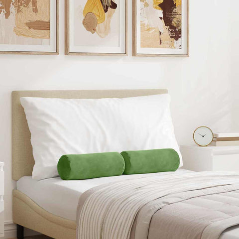 Cuscini a rullo 2 pcs Verde chiaro  15 x 40 cm