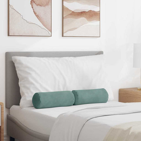 Cuscini a rullo 2 pcs Verde Mare  15 x 40 cm Tessuto in Cords