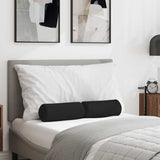 Cuscini a rullo 2 pcs Nero  15 x 40 cm Tessuto in Microfibra