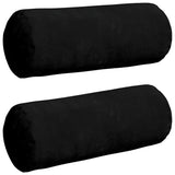 Cuscini a rullo 2 pcs Nero  15 x 40 cm Tessuto in Microfibra