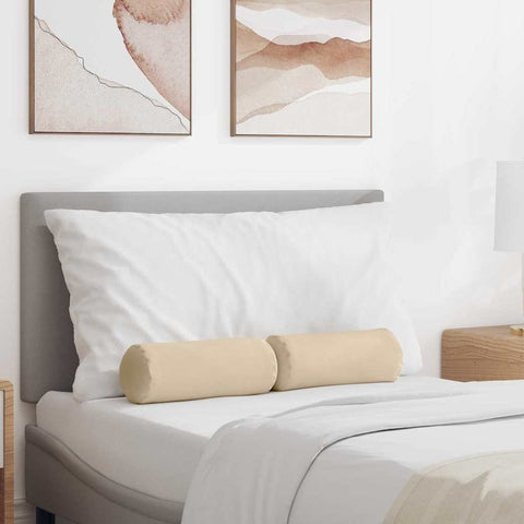 Cuscini a rullo 2 pcs Crema  15 x 40 cm Tessuto in Microfibra