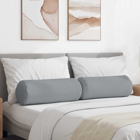 Cuscini a rullo 2 pcs Grigio chiaro  25 x 70 cm Tessuto