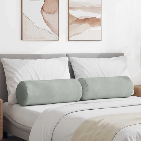 Cuscini a rullo 2 pcs Grigio chiaro  25 x 70 cm