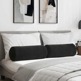 Cuscini a rullo 2 pcs Nero  25 x 70 cm Tessuto in Cords