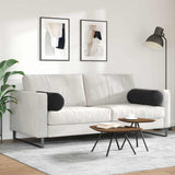 Cuscini a rullo 2 pcs Nero  25 x 70 cm Tessuto in Cords