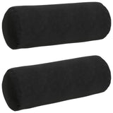 Cuscini a rullo 2 pcs Nero  25 x 70 cm Tessuto in Cords