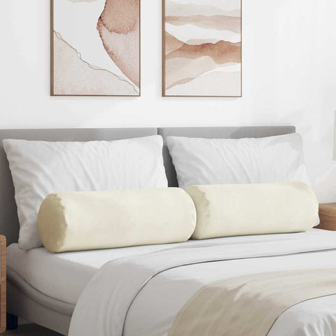 Cuscini a rullo 2 pcs Crema  25 x 70 cm Tessuto in Cords