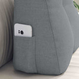 Cuscino per Schiena Grigio chiaro 45 x 24 x 50 cm Tessuto