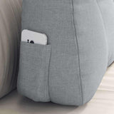 Cuscino per Schiena Grigio chiaro 60 x 24 x 50 cm Tessuto