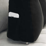 Cuscino per Schiena Nero 60 x 24 x 50 cm Velluto