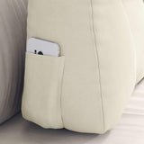 Cuscino per Schiena Crema 60 x 24 x 50 cm Velluto