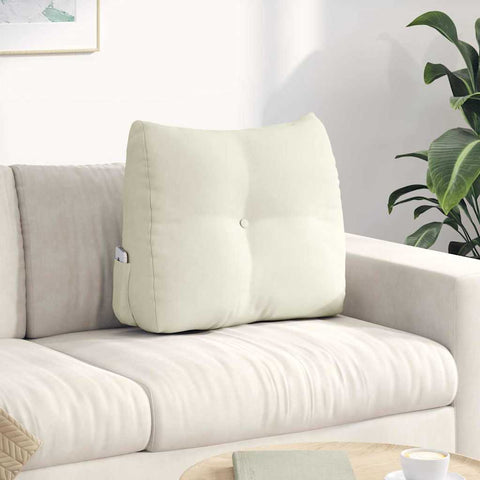Cuscino per Schiena Crema 60 x 24 x 50 cm Velluto